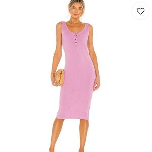 One Grey Day Alec Midi Dress in Orchid, Size Medium